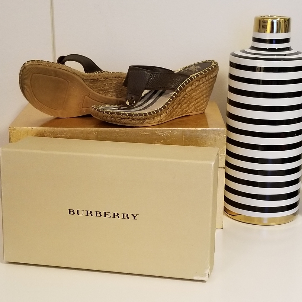 Authentic Burberry wedge sandals....comes with box